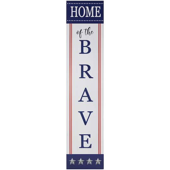 36" Home of the Brave Patriotic Wood Wall Sign By Northlight | 36" x 8" | Michaels®